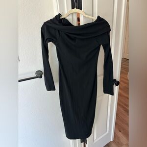Black Off-Shoulder Sweater Dress